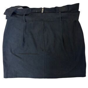 Abercrombie & Fitch Black Faux‎ Suede Paperbag Waist Mini Skirt Medium